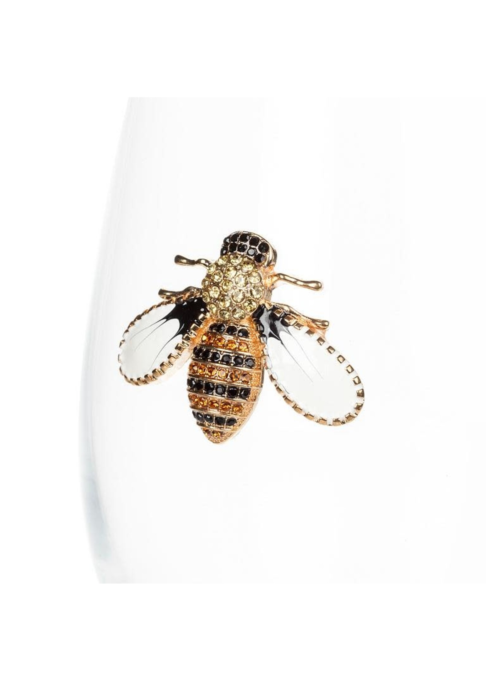 Stemless Wine Glass with Jewelled Bee