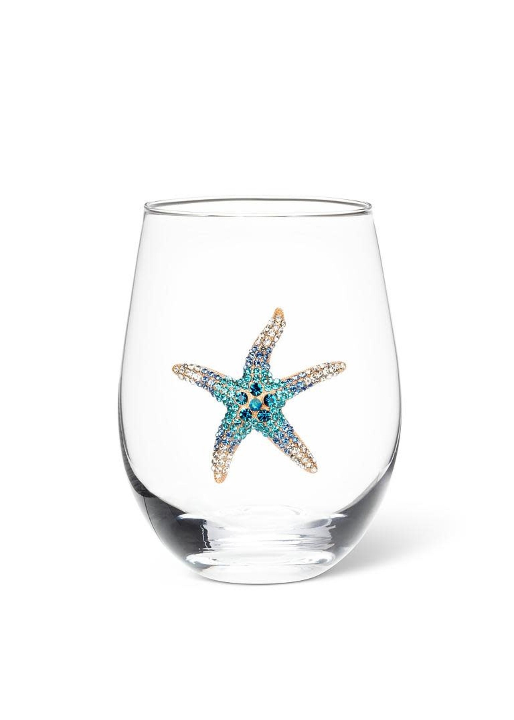 Stemless Wine Glass with Jewelled Starfish