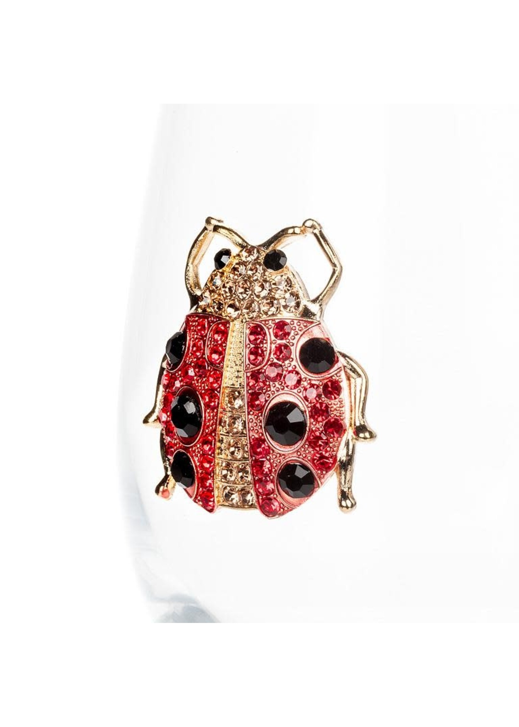 Stemless Wine Glass with Jewelled Ladybug