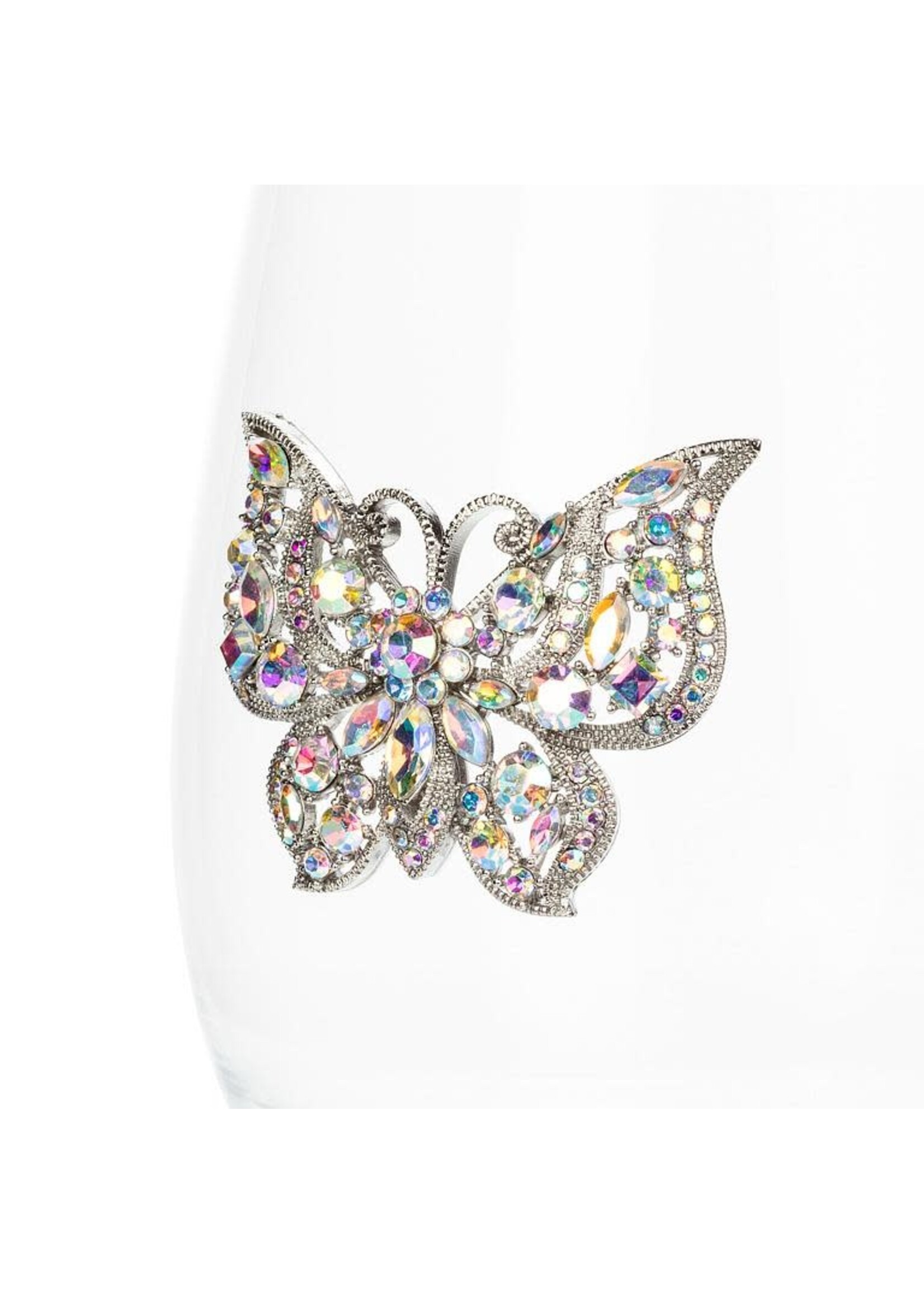 Stemless Wine Glass with Jewelled Butterfly