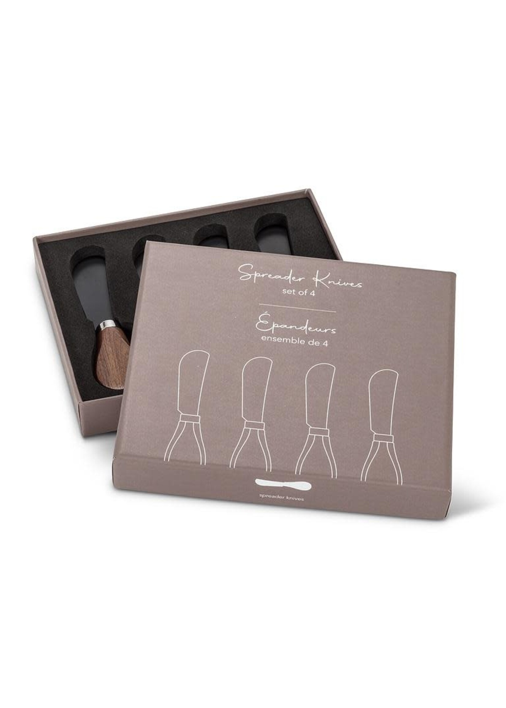 Walnut Handled Pate Spreaders. Set of 4