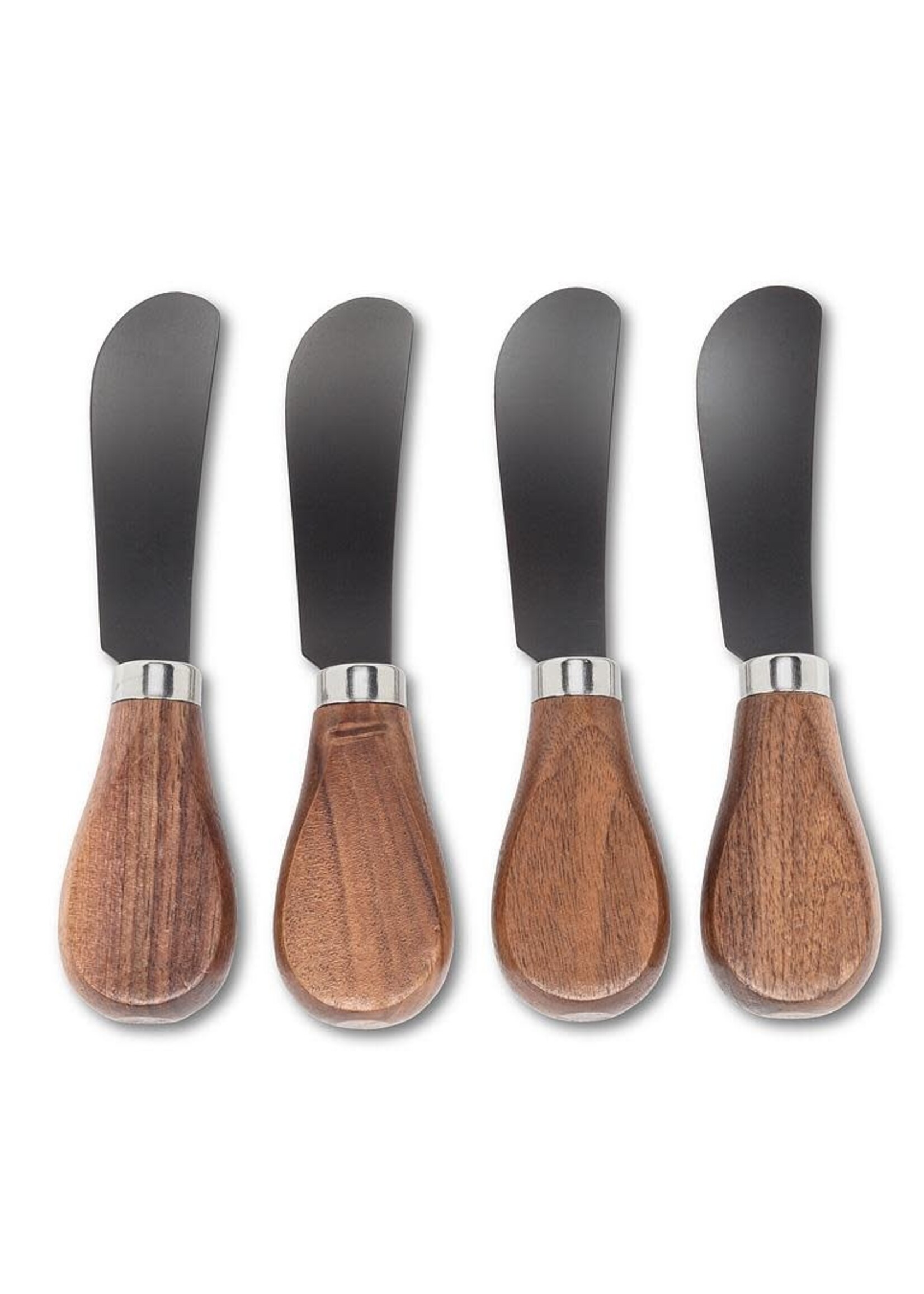 Walnut Handled Pate Spreaders. Set of 4