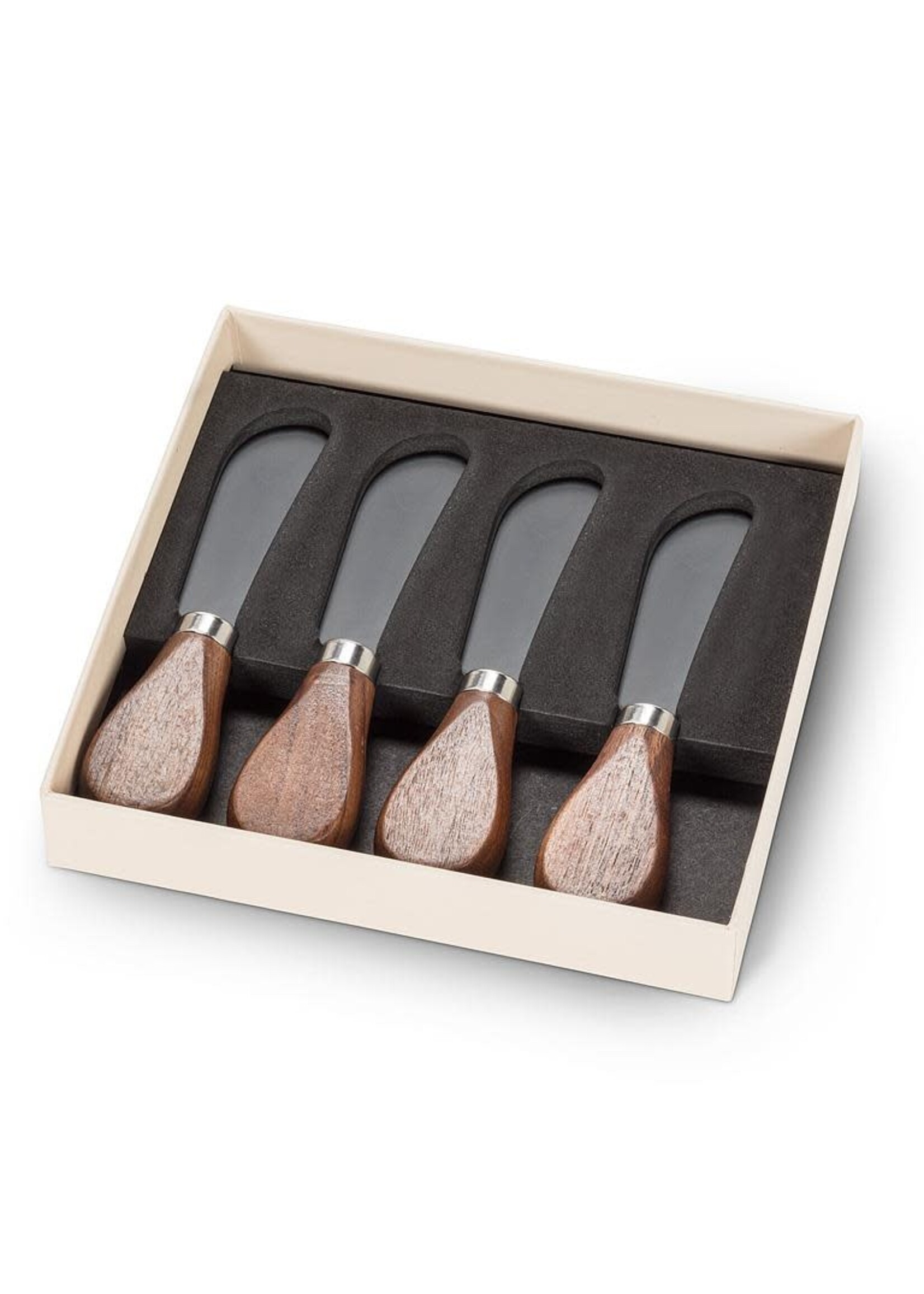 Walnut Handled Pate Spreaders. Set of 4