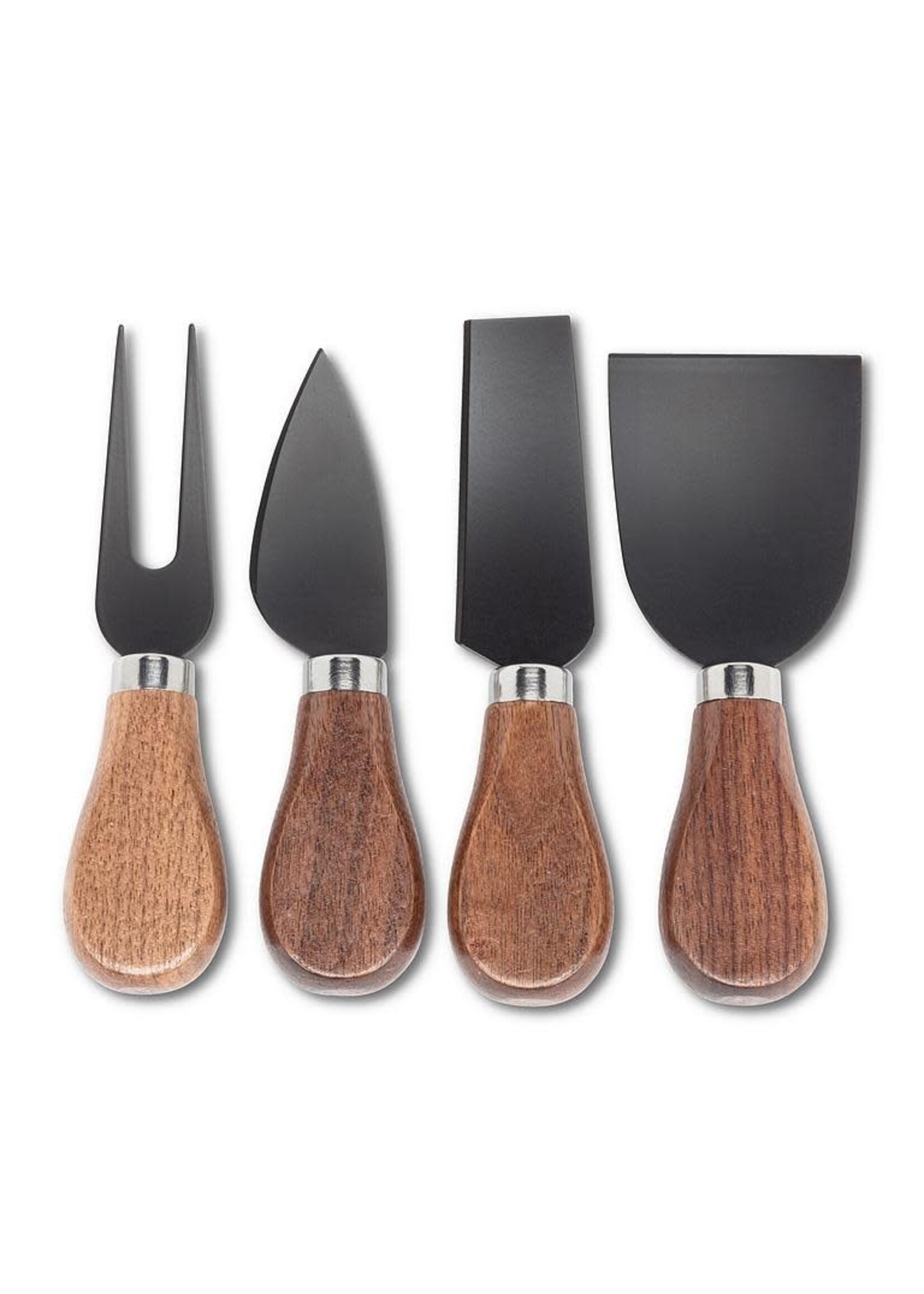 Walnut Handled Cheese Knives. Set of 4