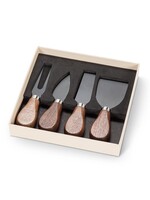 Walnut Handled Cheese Knives. Set of 4