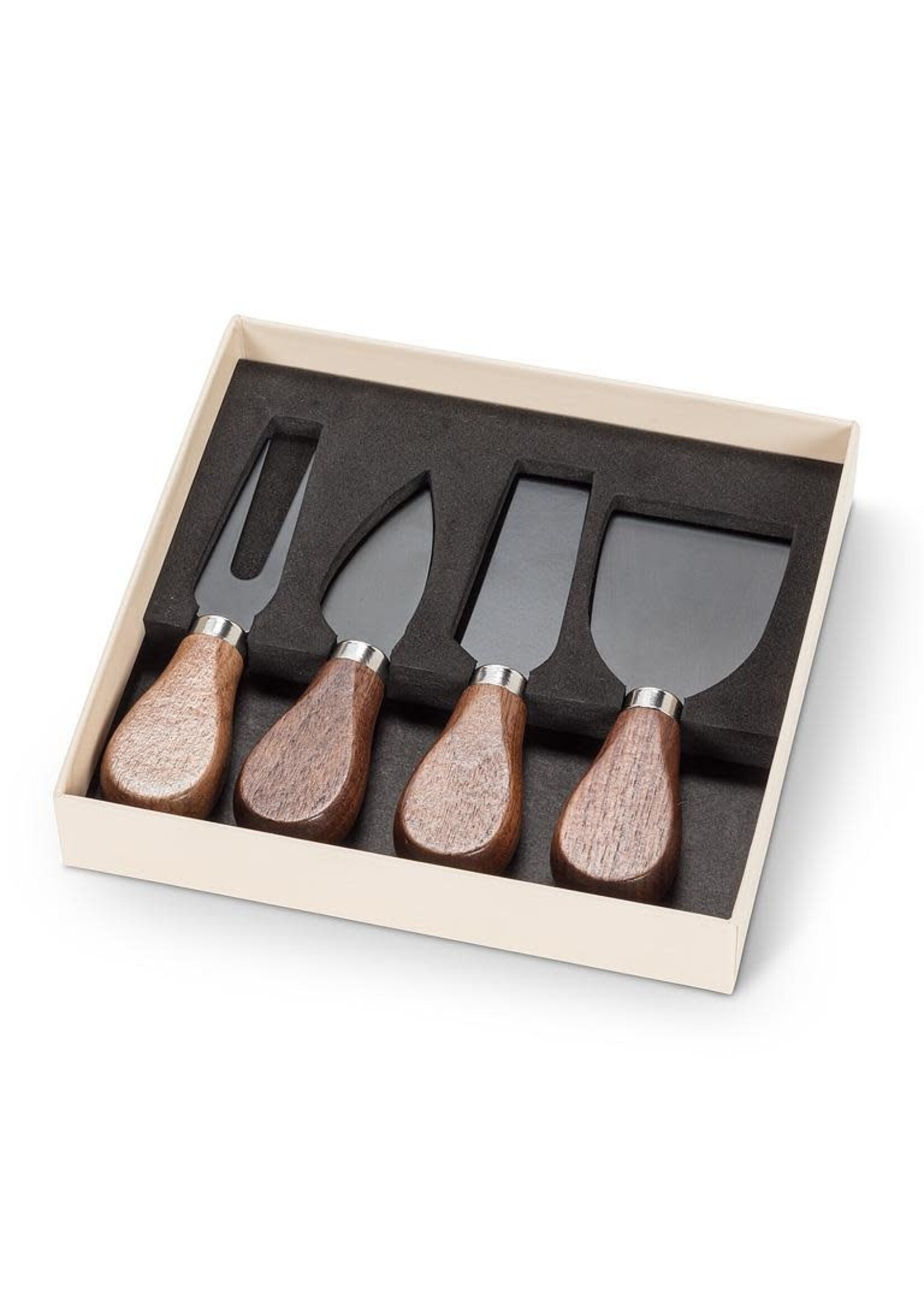 Walnut Handled Cheese Knives. Set of 4