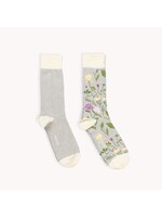 Botanical & Solid Pima Socks - Pack of 2 - Garden - S/M