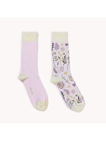 Botanical & Solid Pima Socks - Pack of 2 - Rosee - L/XL
