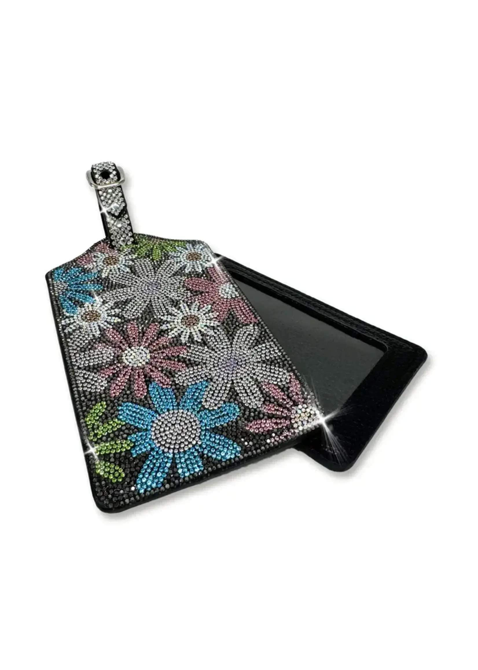 Jacqueline Kent FLOWER POWER LUGGAGE TAG HEMATITE