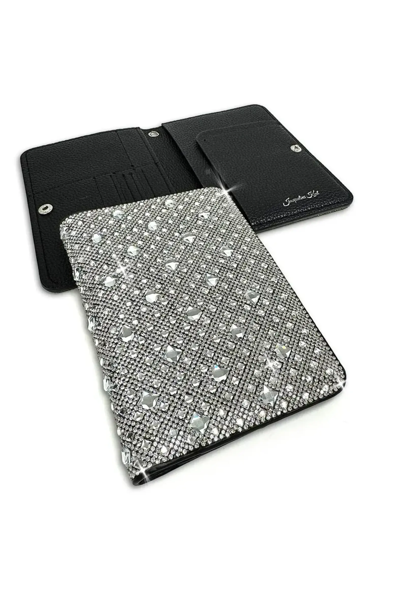 Jacequeline Kent FLOWER POWER PASSPORT HOLDER SILVER