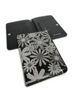Jacqueline Kent FLOWER POWER PASSPORT HOLDER BLACK