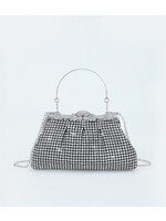 Black Evening Bag with Clear Crystals