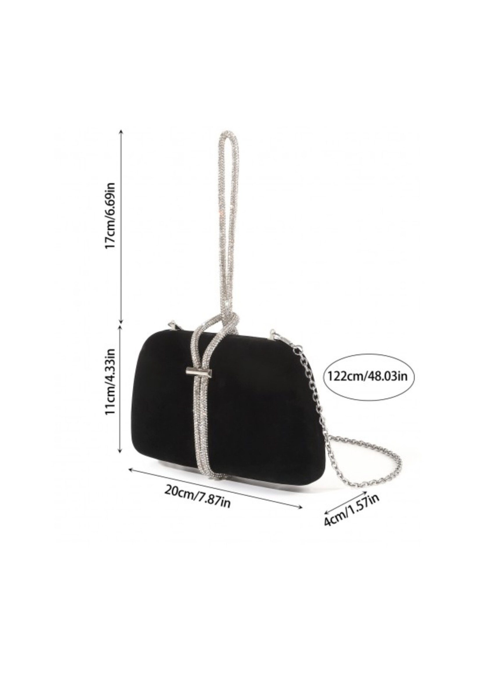 Evening Bag - black with strap