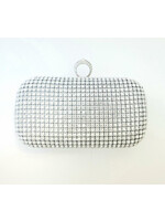Silver with Clear Crystals Clutch