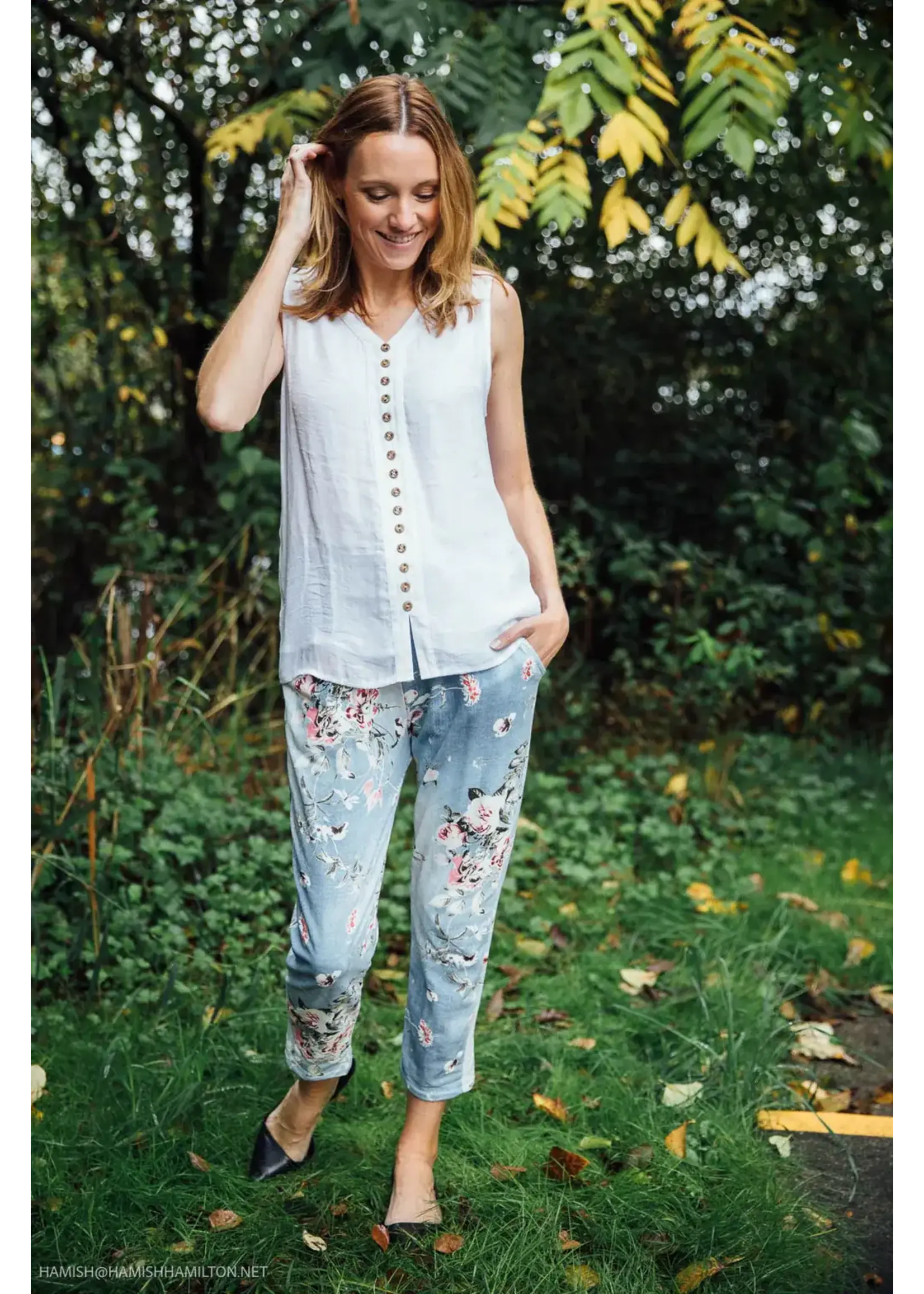 Papillon Stretch Floral Jean Look Pants