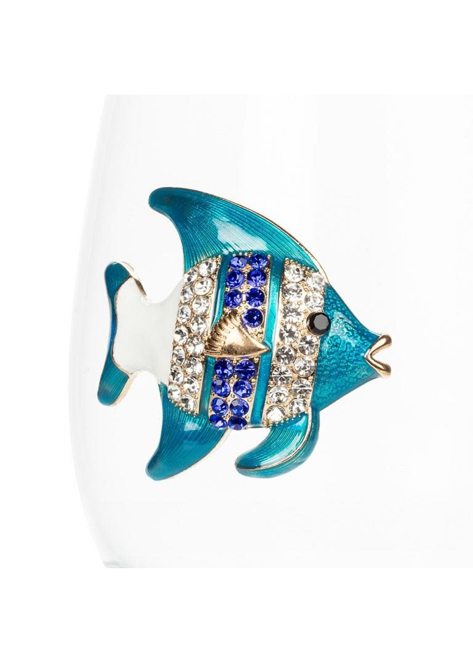 Stemless Wine Glass with Jewelled Fish