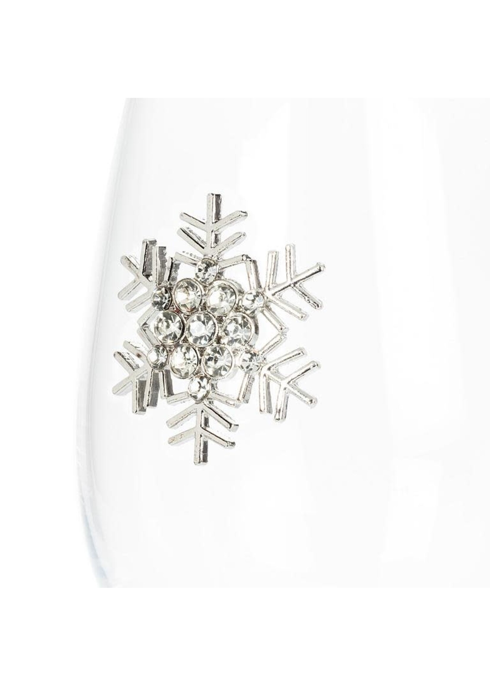 Stemless Wine Glass with Jewelled Snowflake