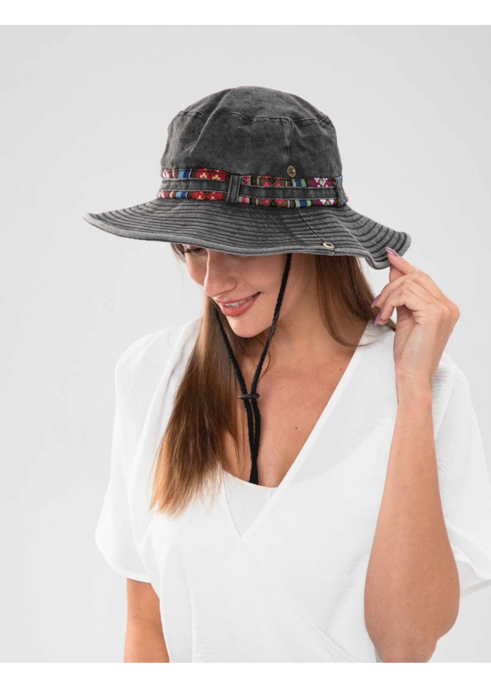 Washed Denim Sun Hat