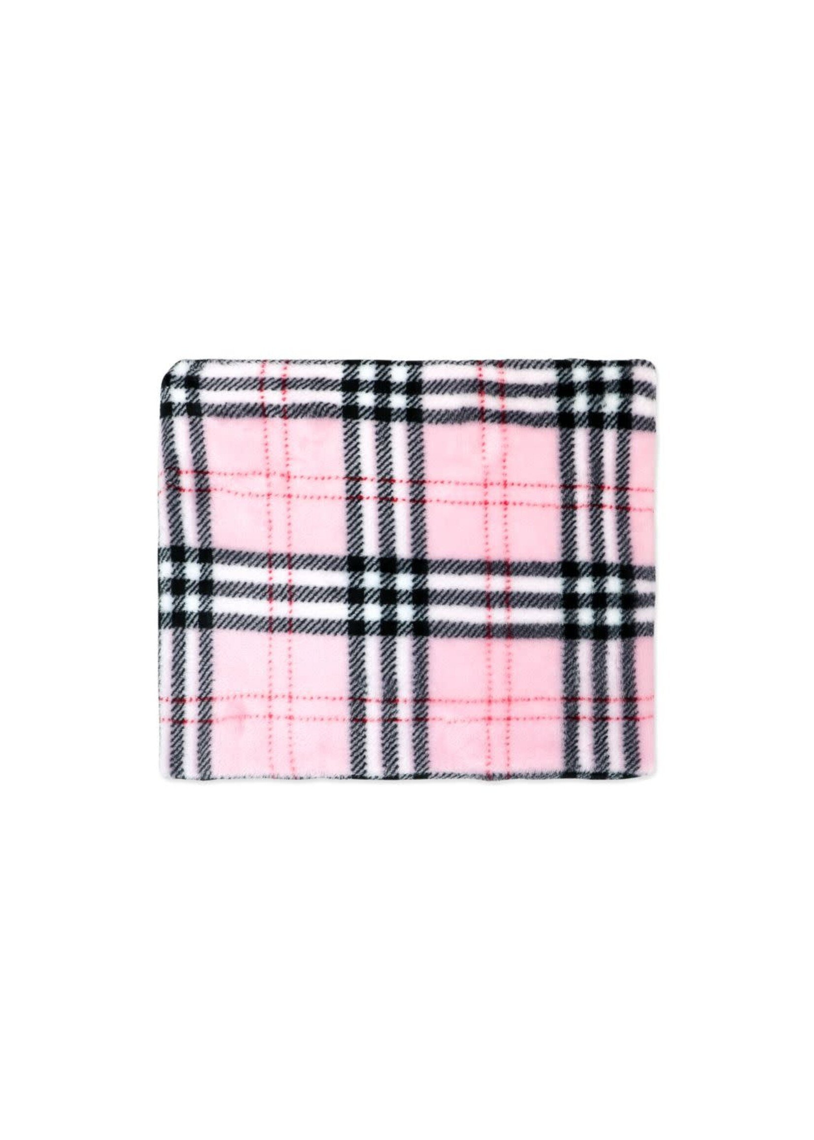 Jesse & Lulu Blanket And Nunu Set: Pink Plaid Bear