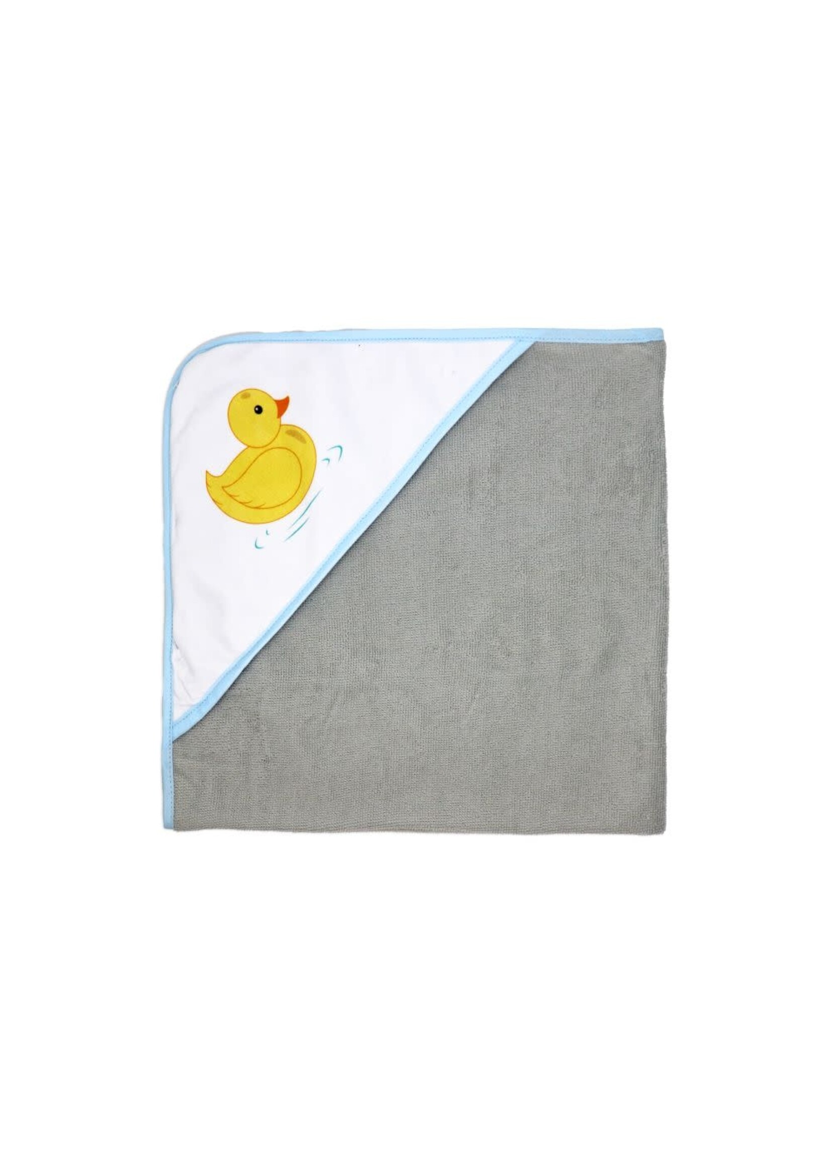 Baby Mode 8pc Bath Set - 3 Hooded Towels w/ 5 Washcloths: Aqua Duckies