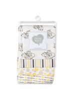 4 Pack Receiving Blankets: Yellow Elephant
