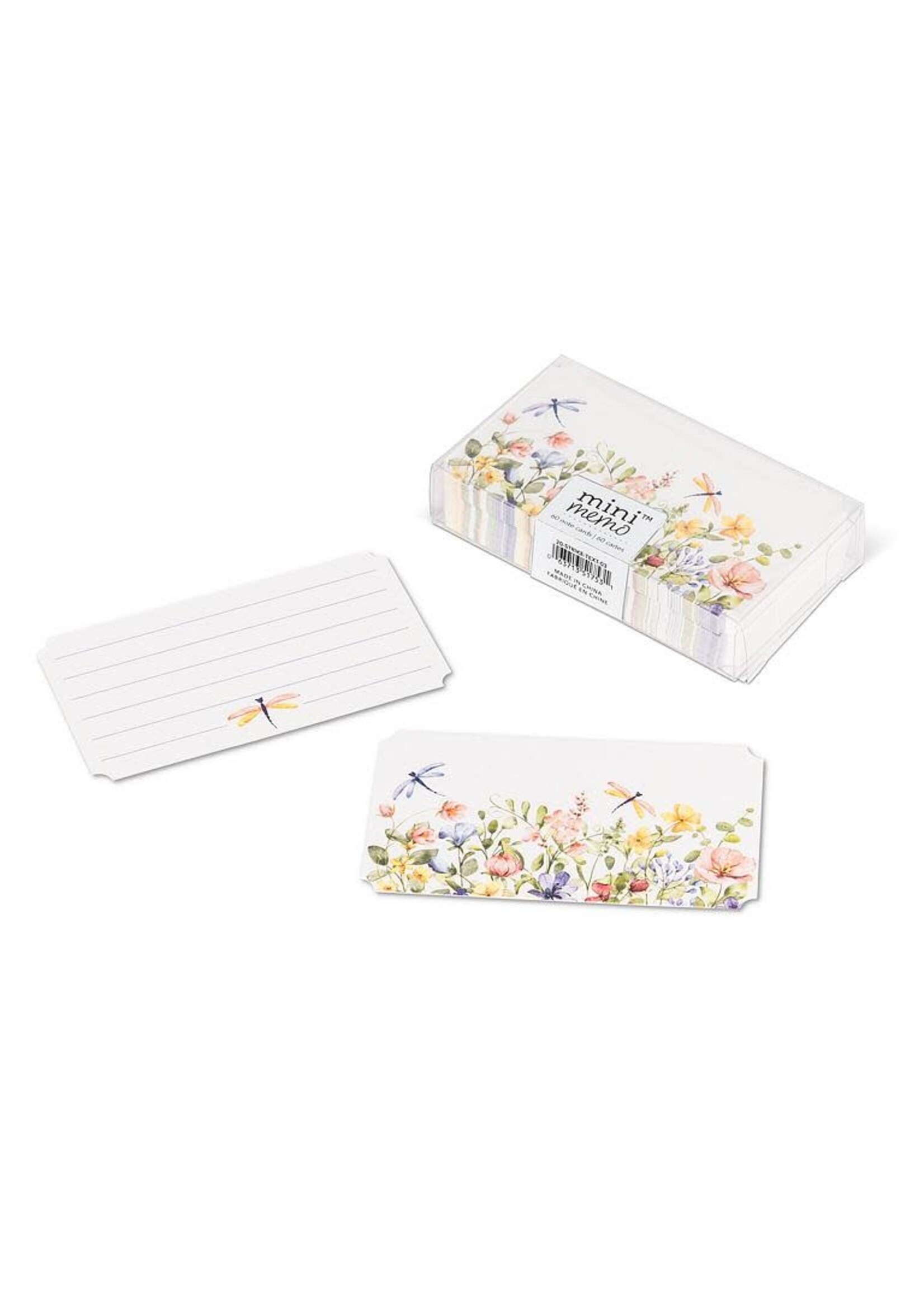 Floral & Dragonfly Mini Note Cards. 50 Pieces