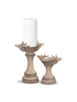 Large Double Deer Head Pillar Holder