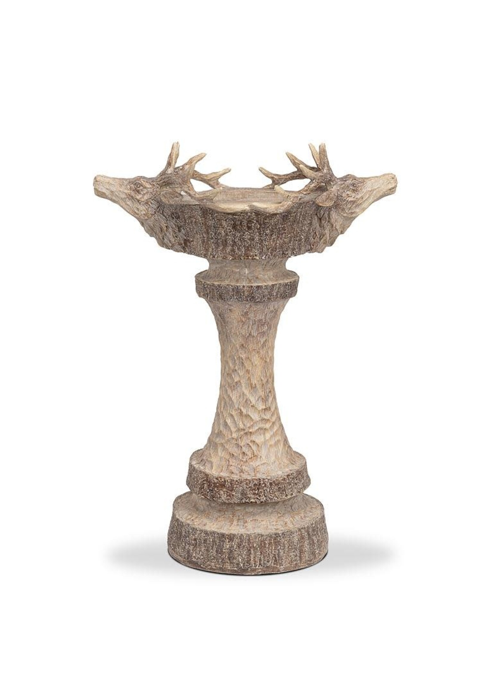 Large Double Deer Head Pillar Holder