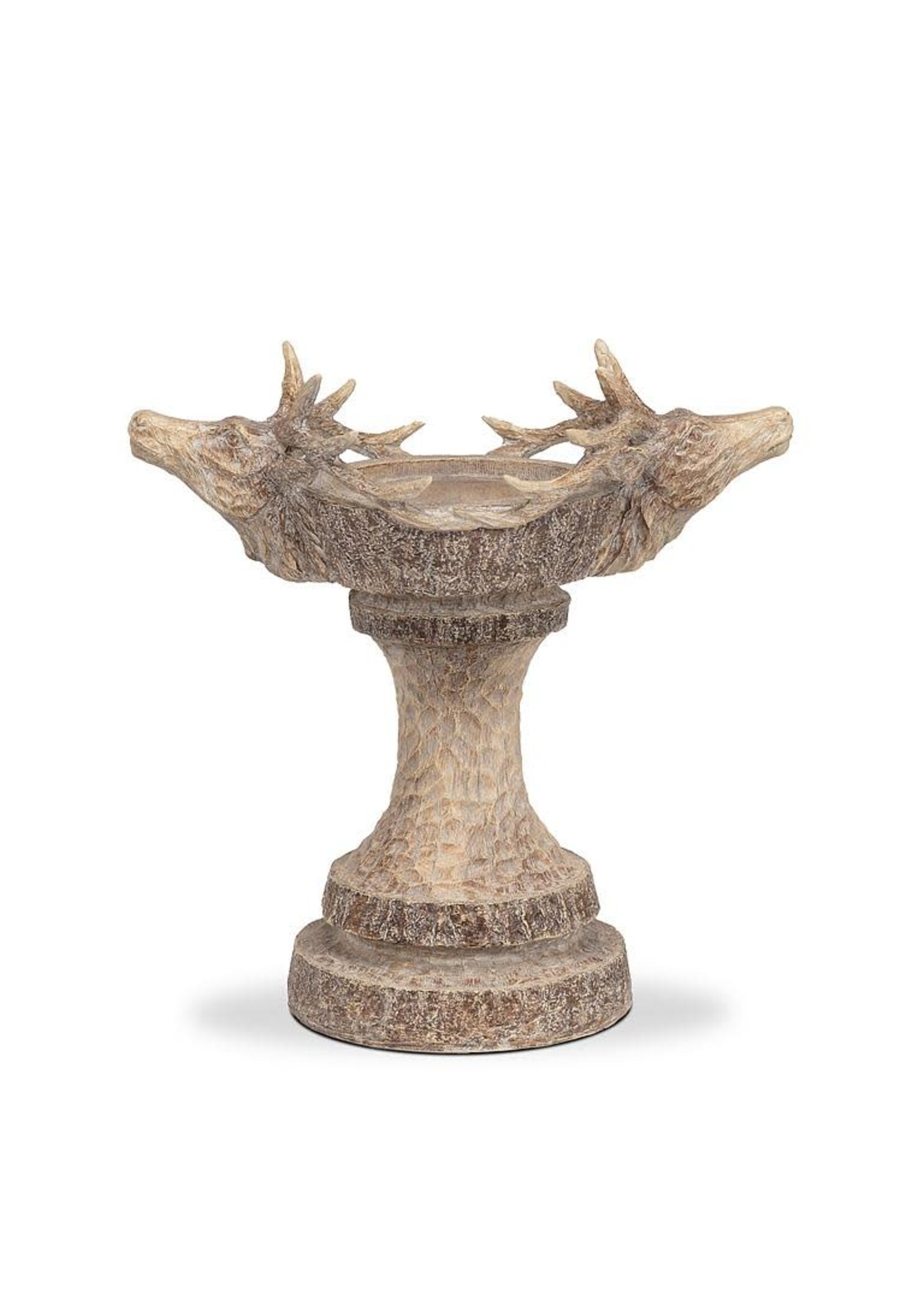 Small Double Deer Head Pillar Holder