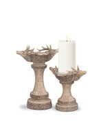 Small Double Deer Head Pillar Holder