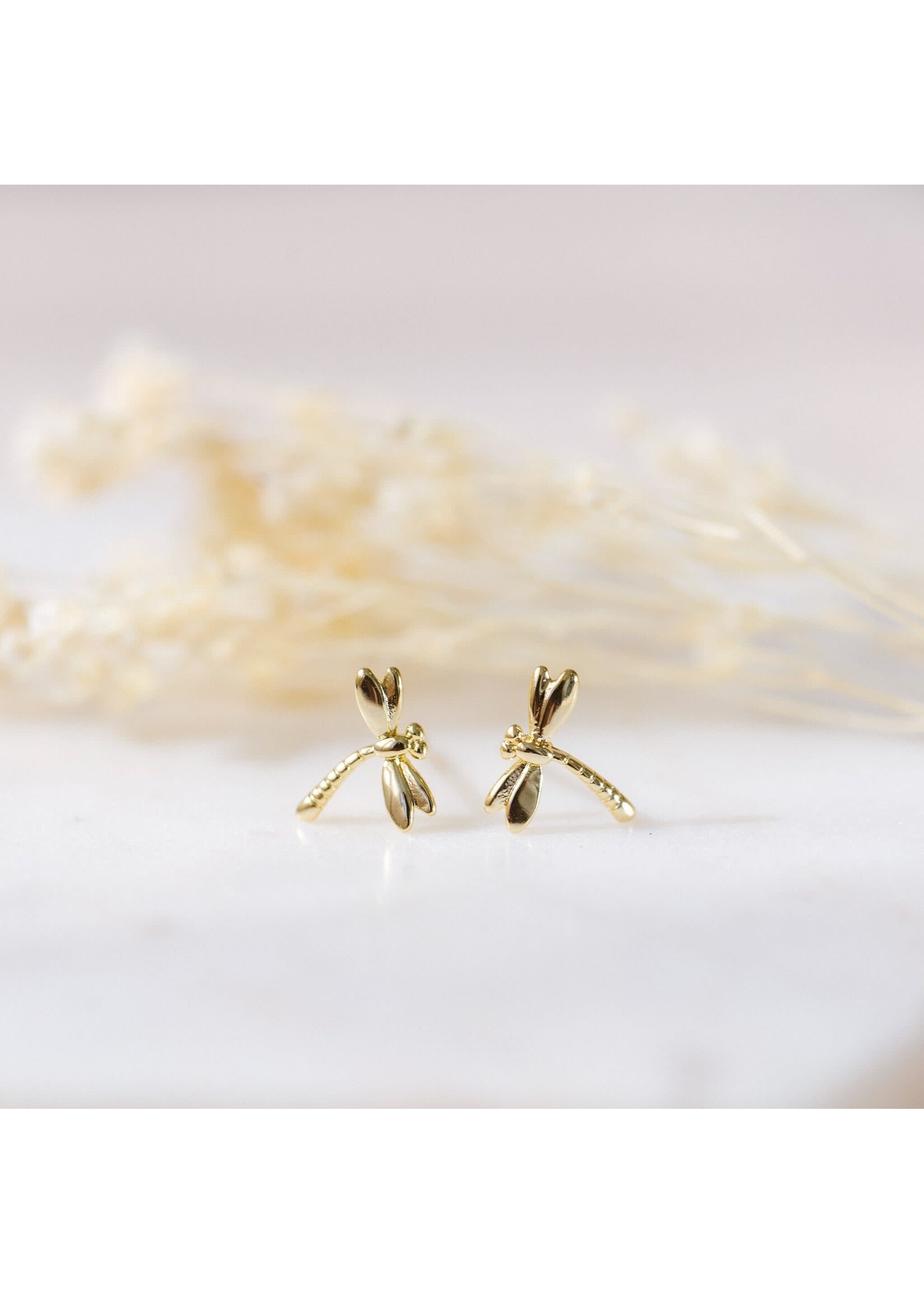 Glee Dragonfly Studs- Gold