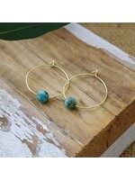 Wild Abandon Bohemian whispers hoops-turquoise/gold
