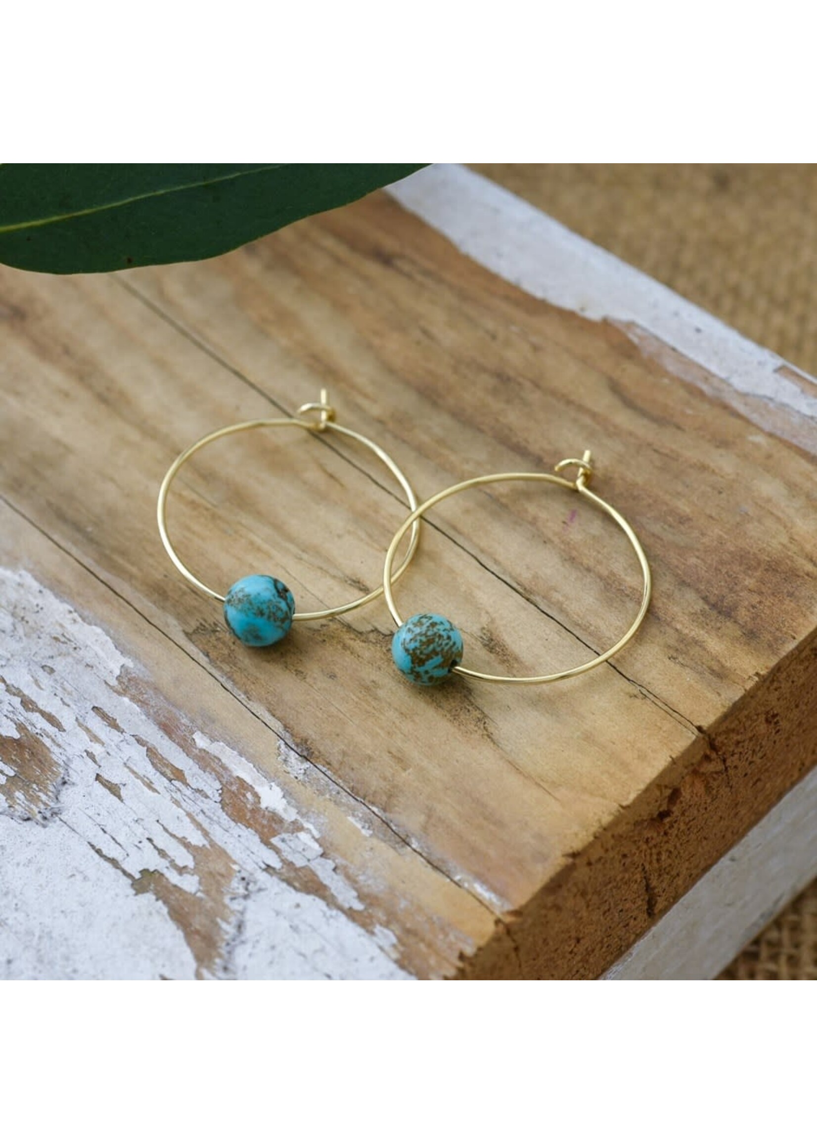 Wild Abandon Bohemian whispers hoops-turquoise/gold