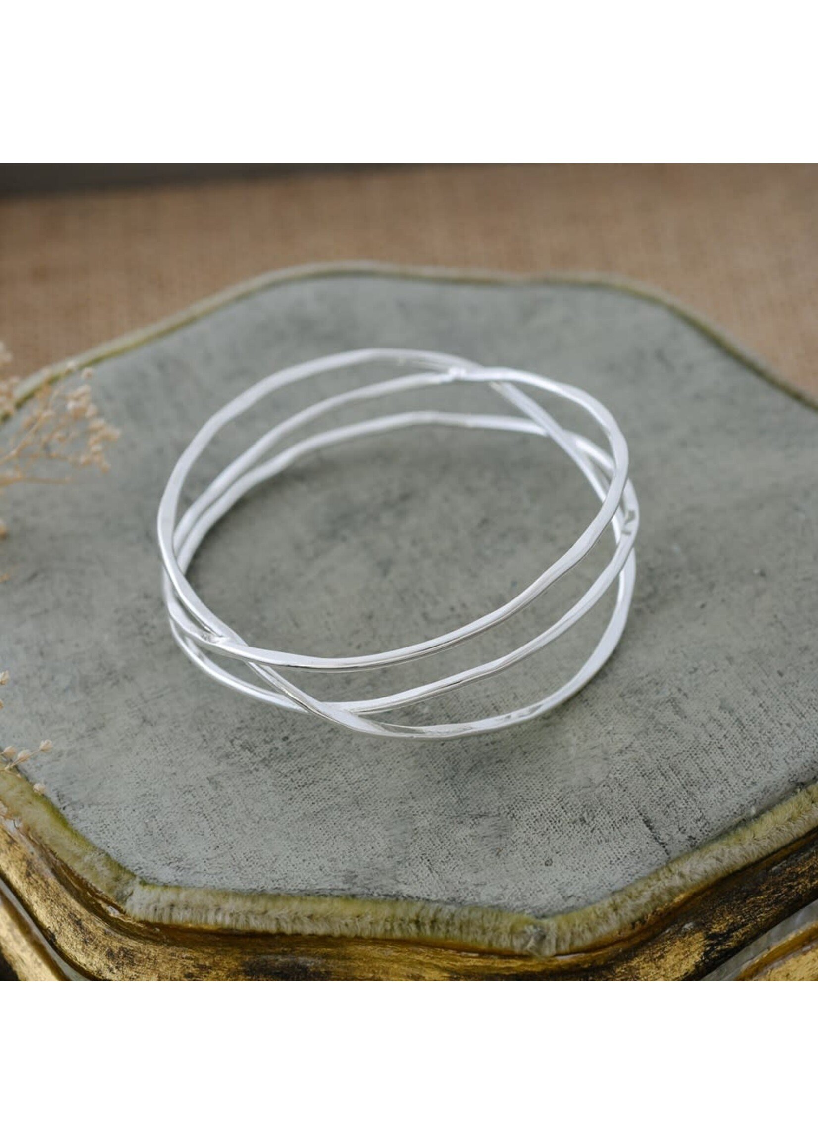 Wild Abandon Entwined Bangle - Silver