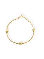 2mm Wheat Link with Stationed 6mm High Polished Balls Bracelet B243