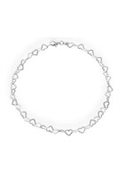 Sterling Silver Anklet w Hearts  10”