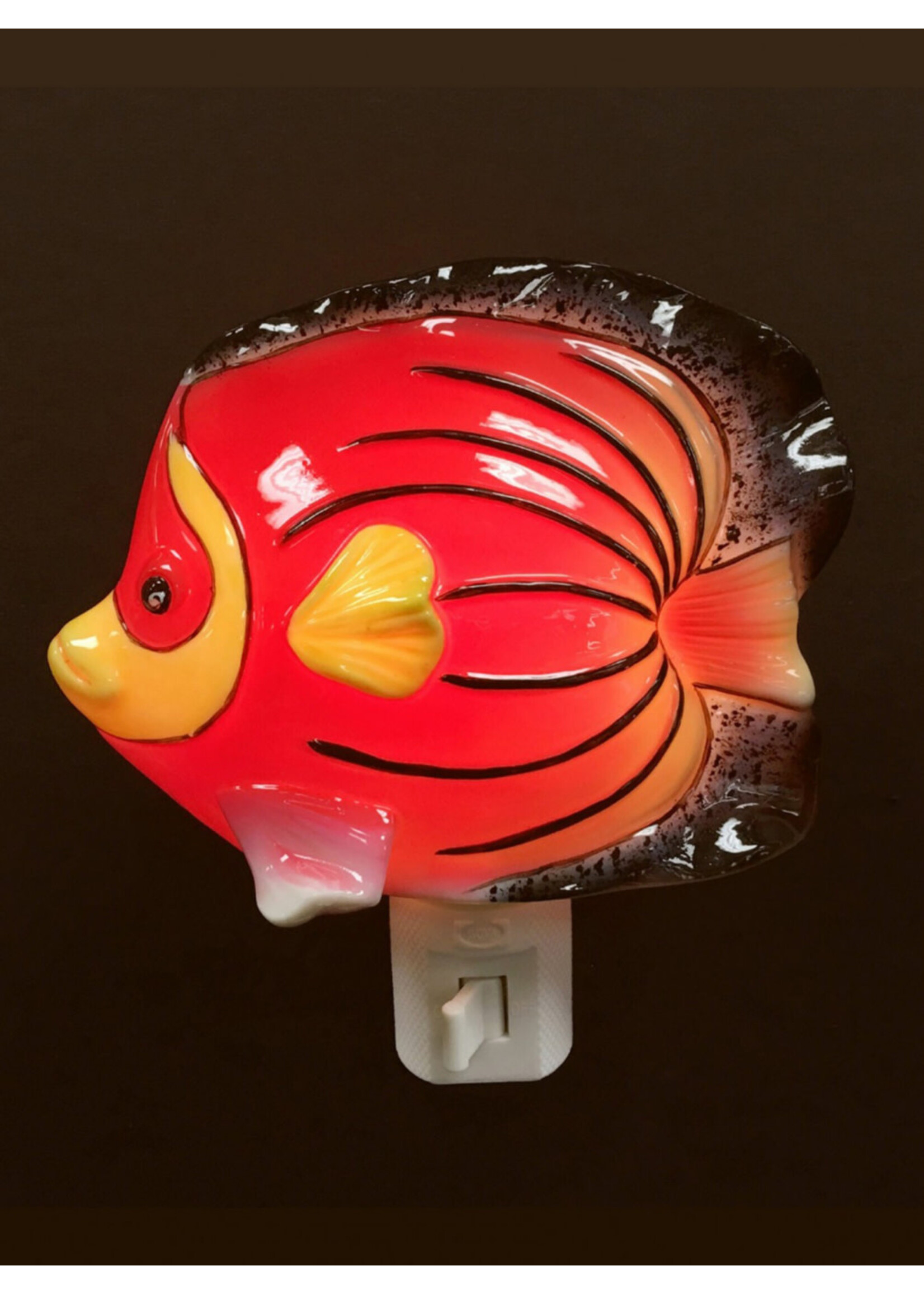 Porcelain Red Tropical Fish Night Light with Gift Box