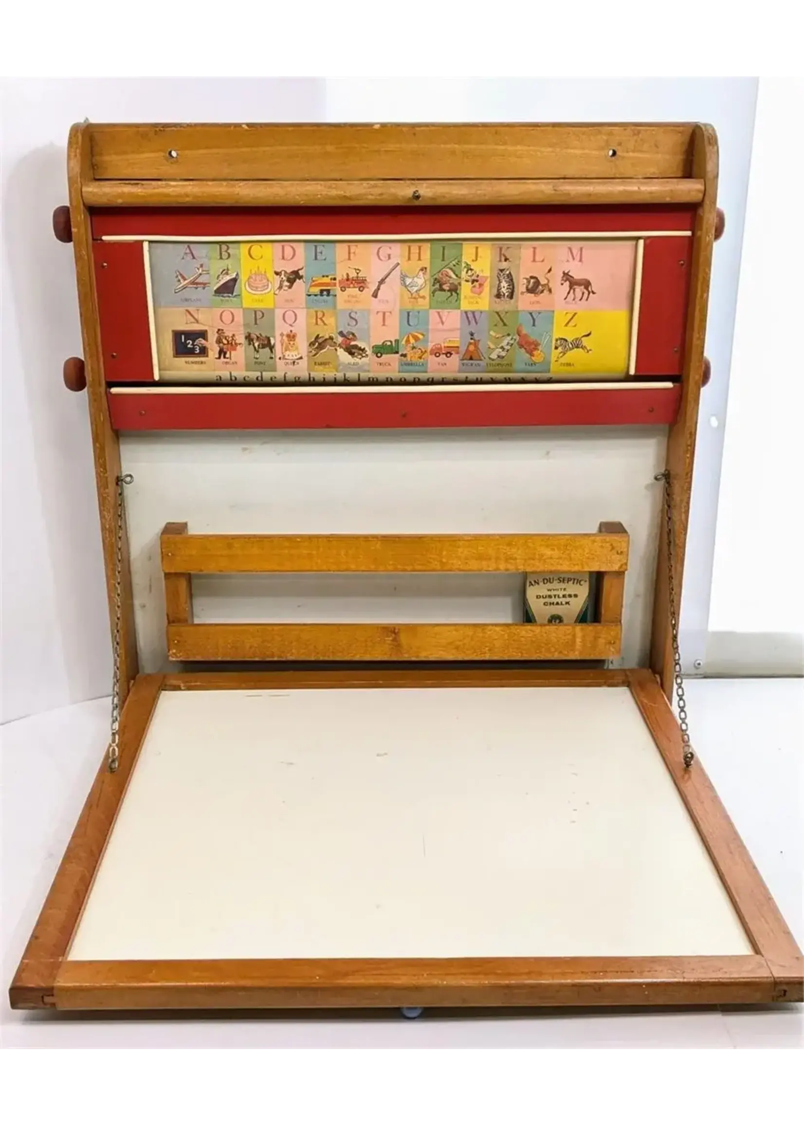 1940s Children's Folding Chalk Board Desk Setup