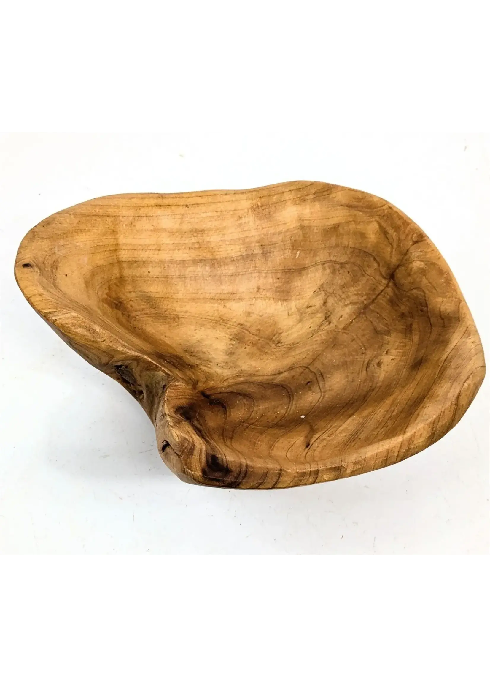 Hand-Carved Natural Hardwood Bowl