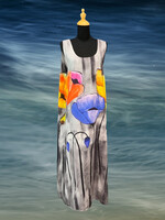 PATTERNED LONG TANK DRESS POPPY