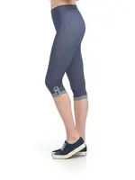 Button Short Denim Look Capri
