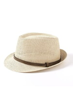 Belted Straw Fedora Hat