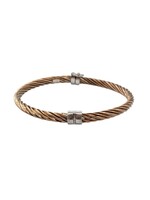 JJT Sterling & Gold Hinged Bangle Bracelet
