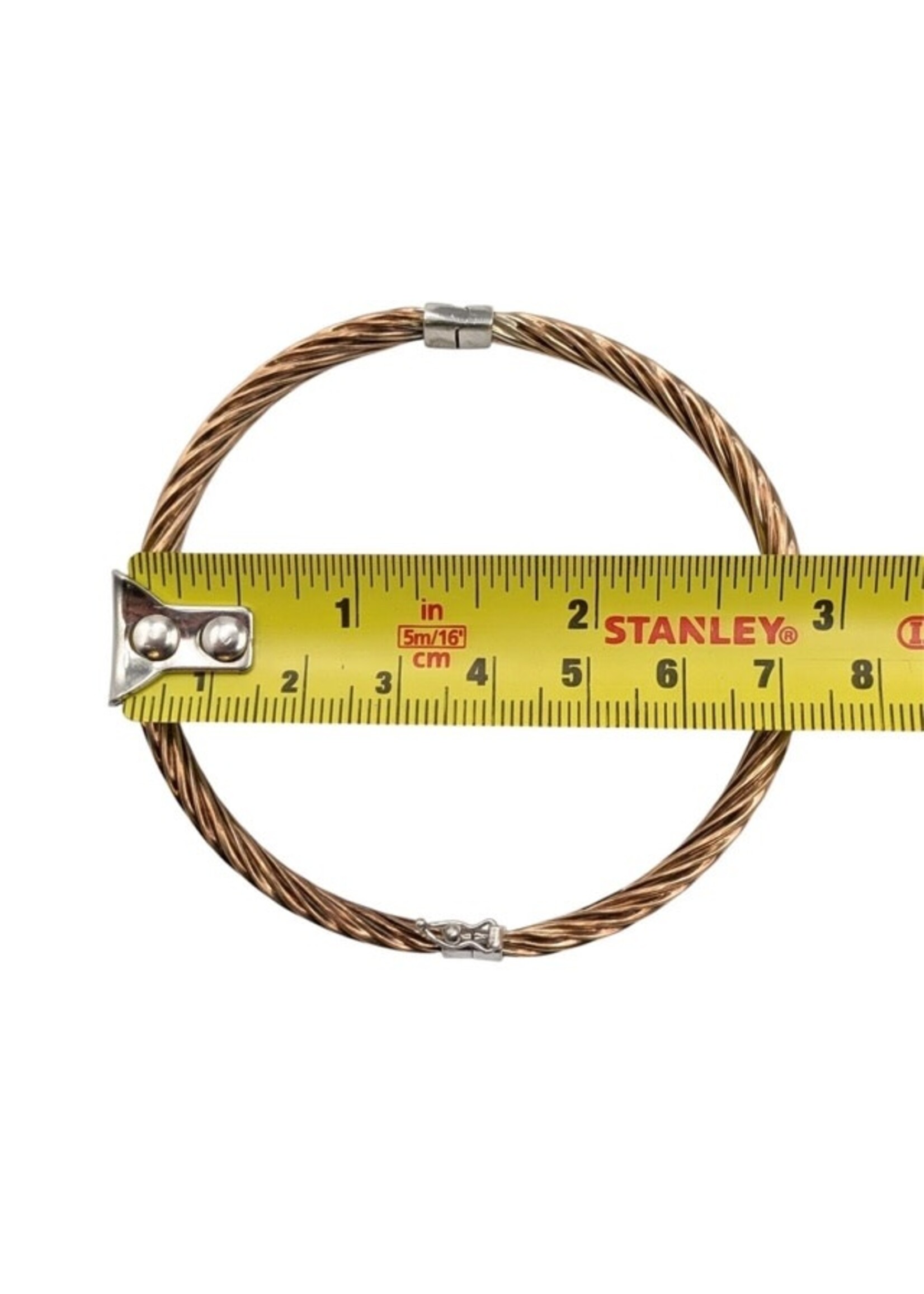 JJT Sterling & Gold Hinged Bangle Bracelet