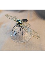 The Grumpy Toad Golden Dragonfly Wire Sculpture