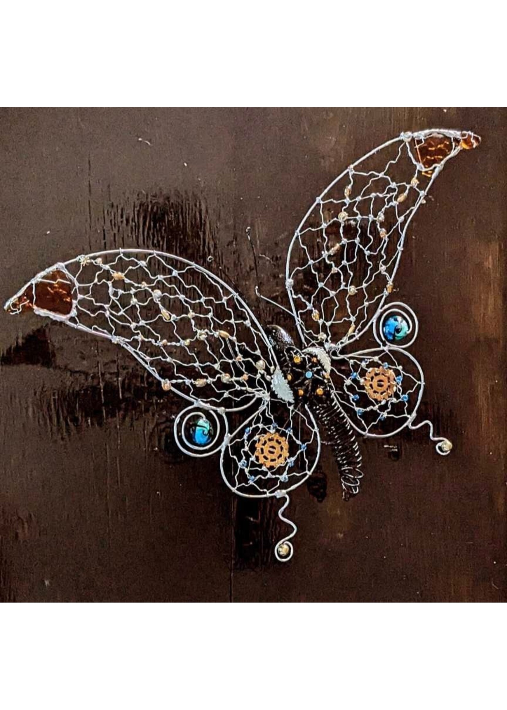 The Grumpy Toad Grand Butterfly Wire Sculpture