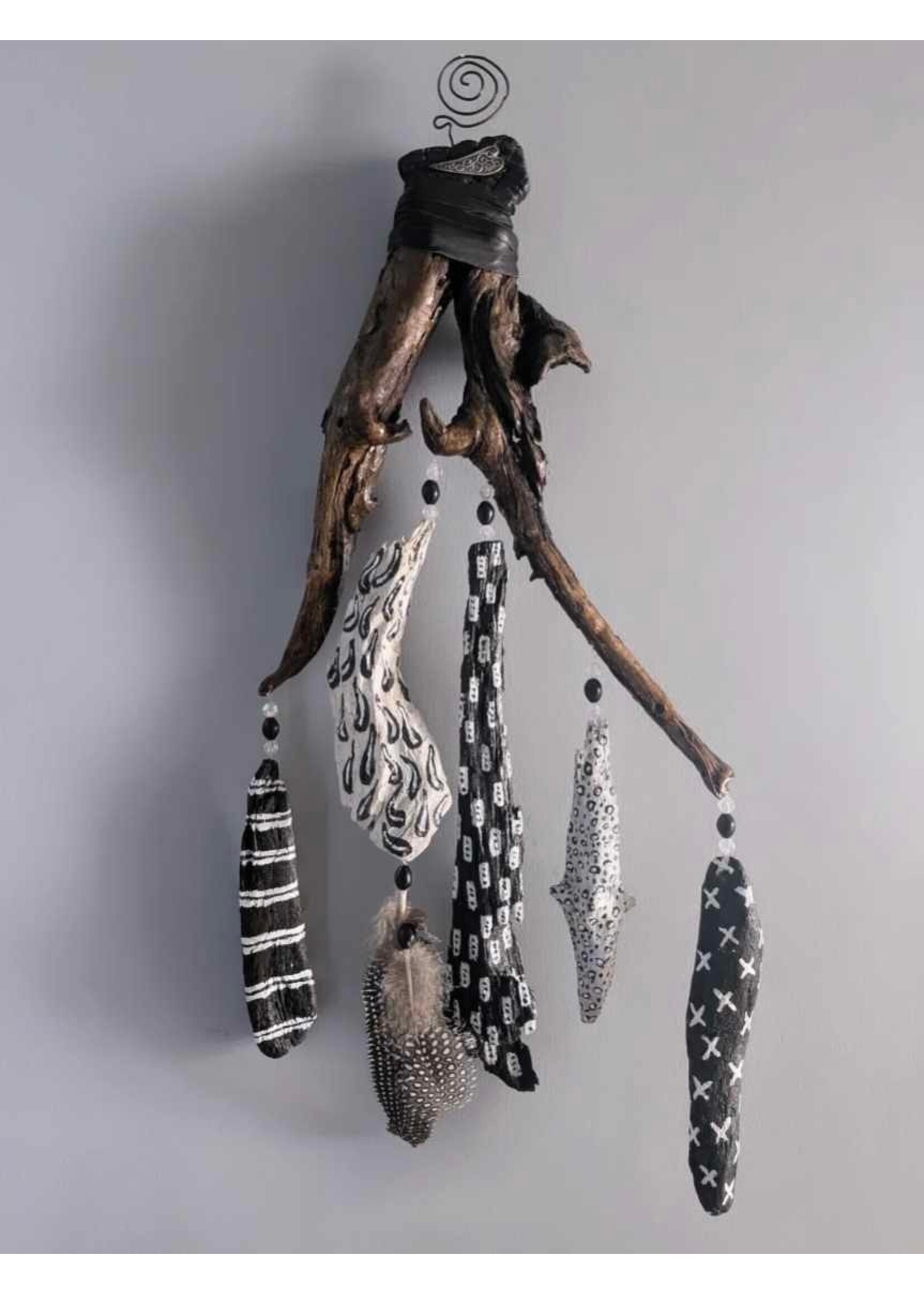 The Grumpy Toad Driftwood Hanging Sculpture