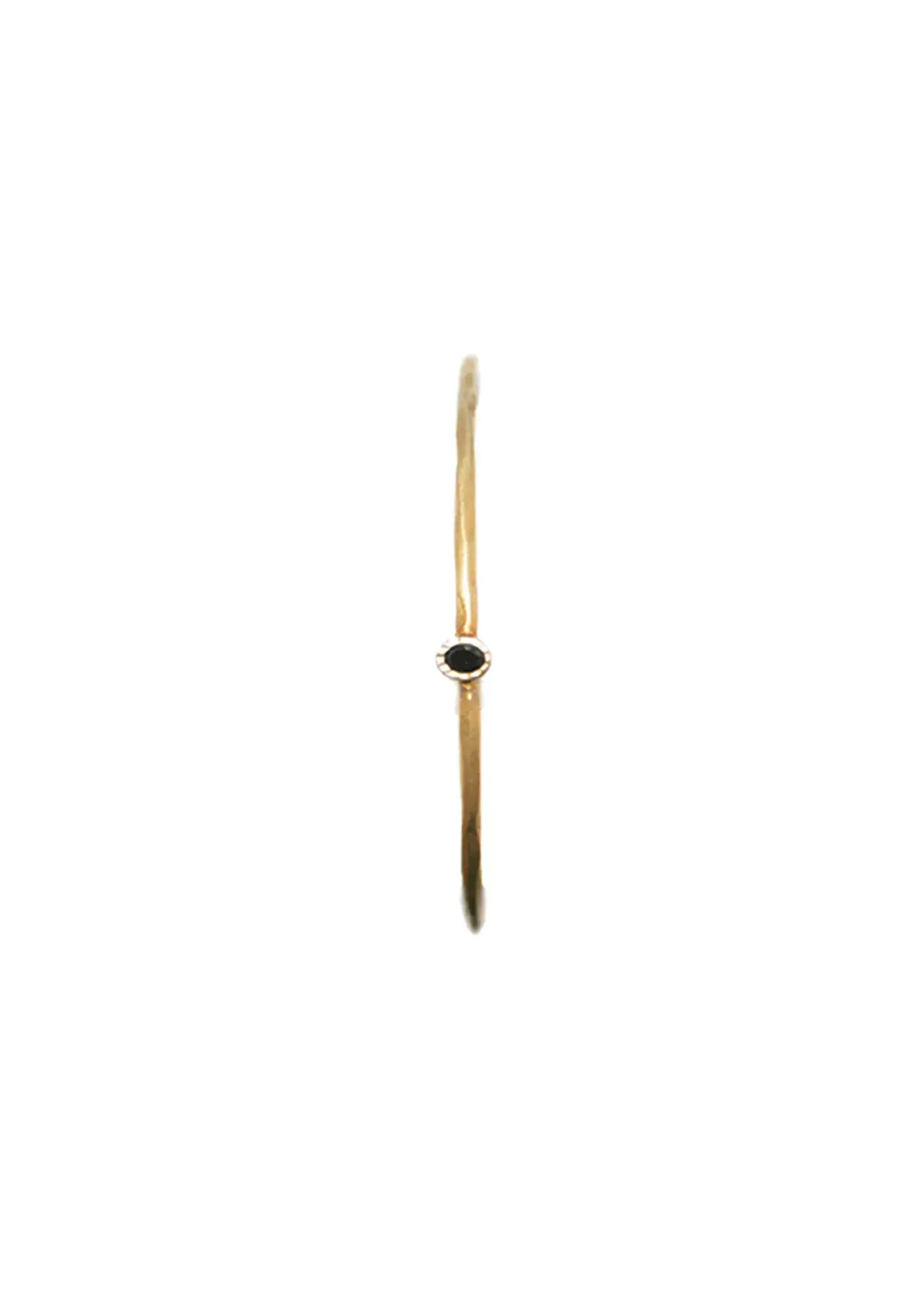 Gold Plated Bangle with Black Cubic