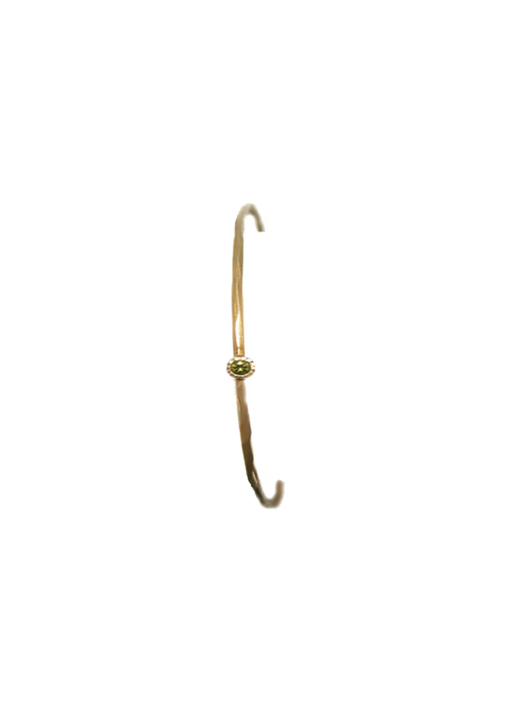 Gold Plated Bangle with Green Cubic