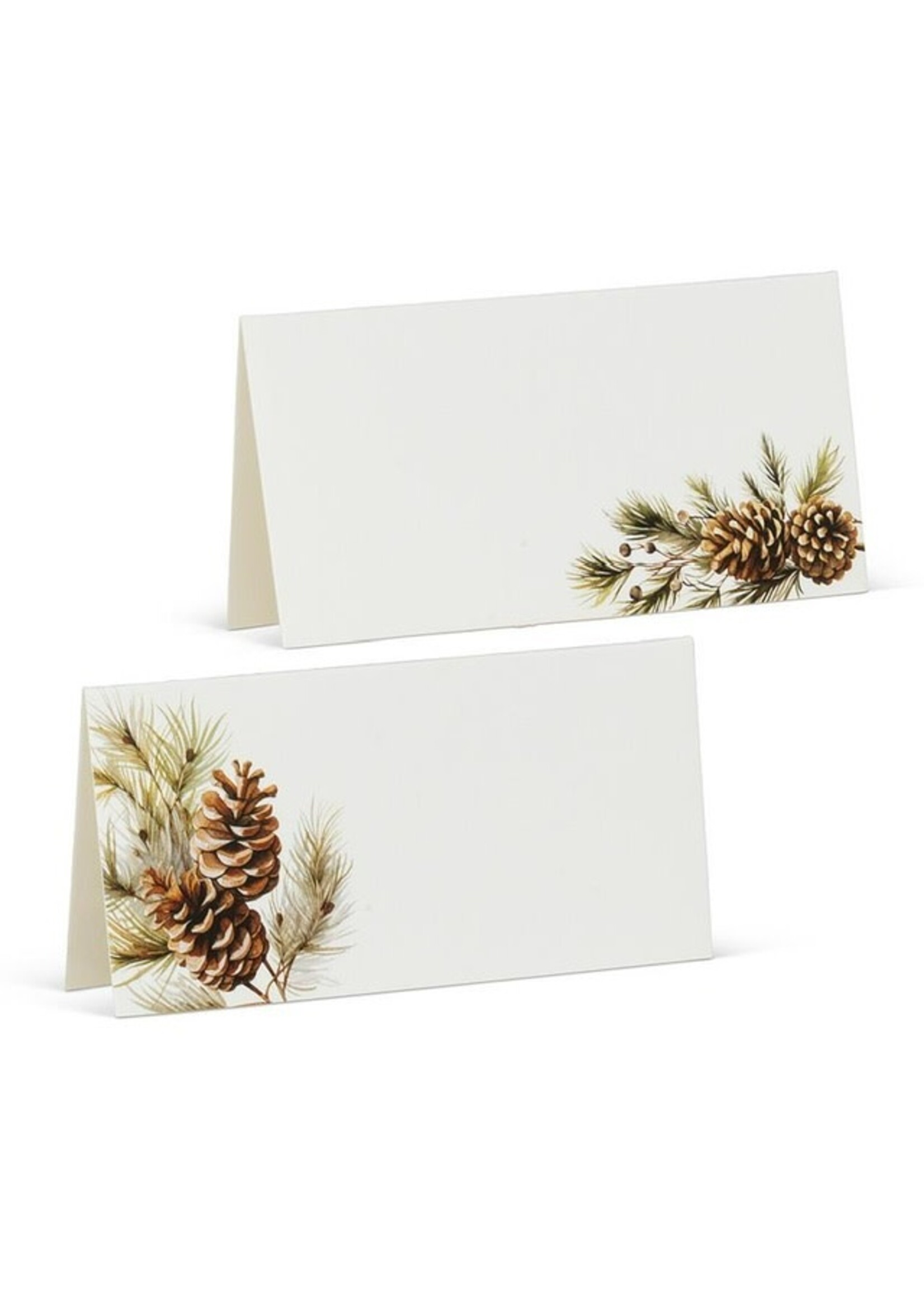 Pinecones & Branches Fold Placecard. 12 Pieces